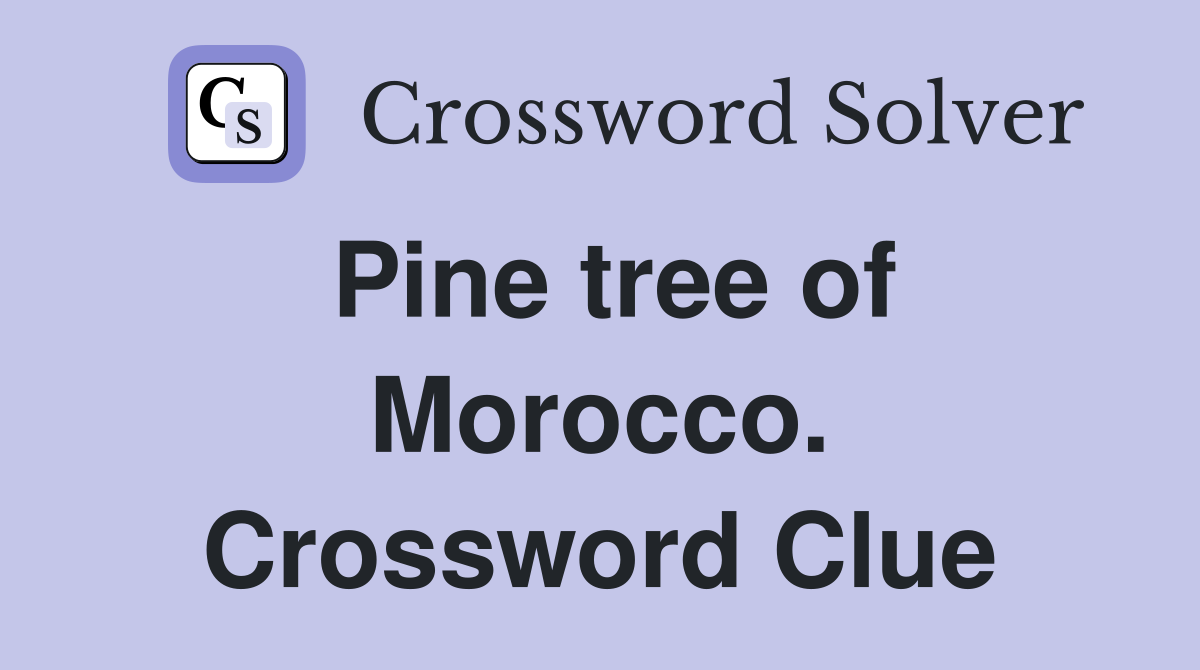 Pine tree of Morocco. Crossword Clue