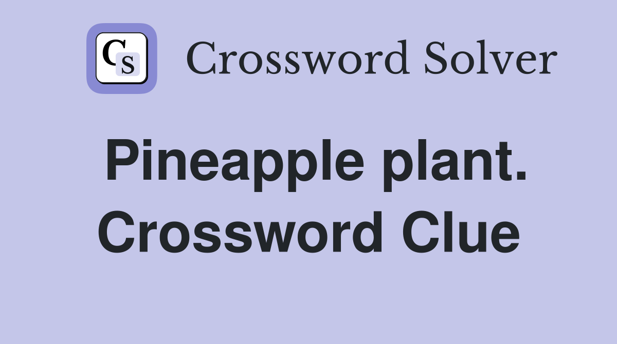 Pineapple plant. Crossword Clue