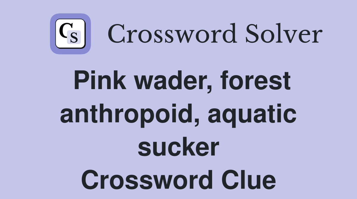 Pink wader, forest anthropoid, aquatic sucker Crossword Clue