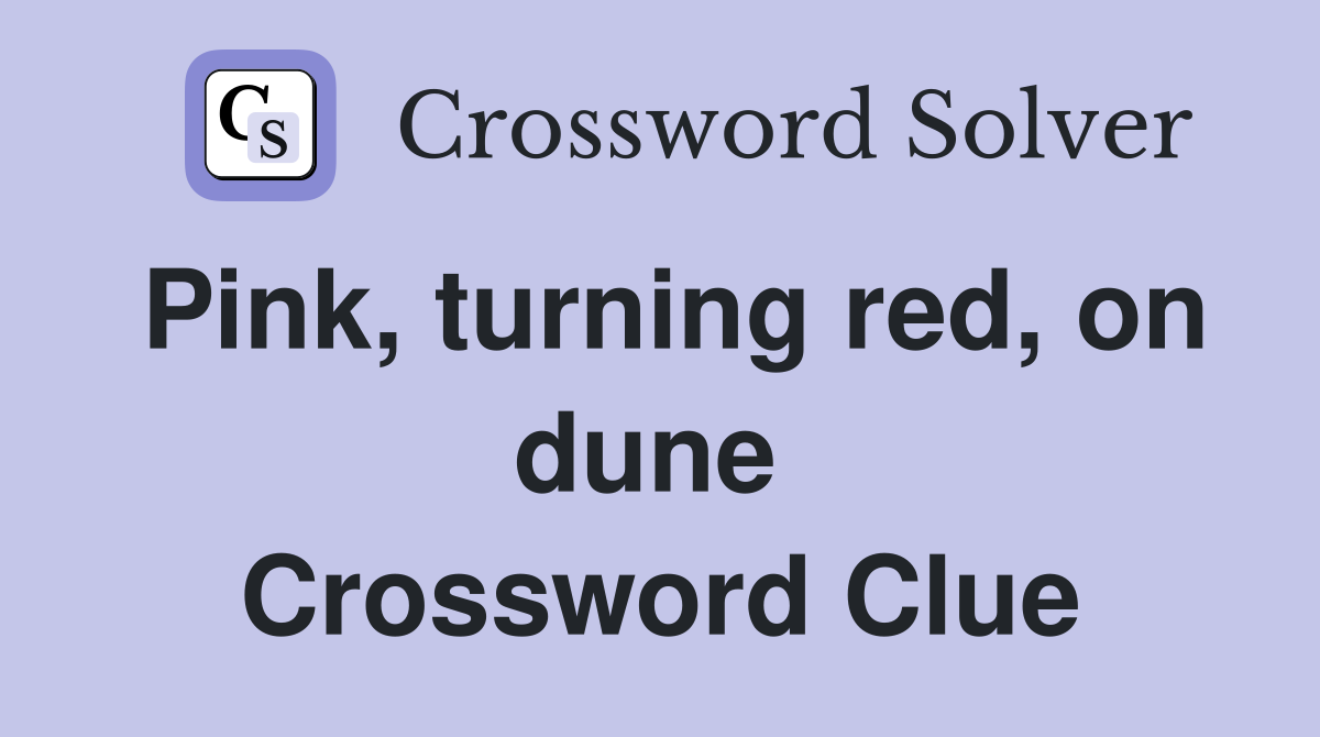 Pink, turning red, on dune  Crossword Clue