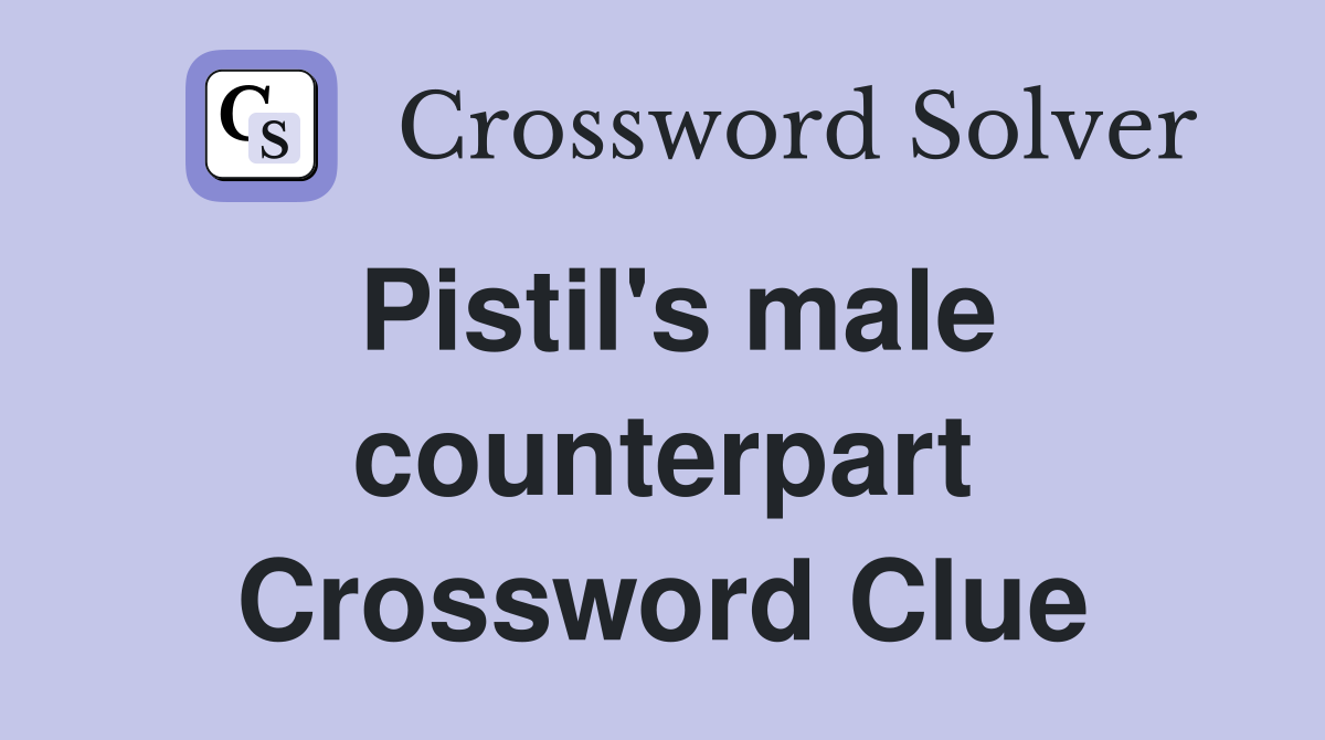 Pistil's male counterpart Crossword Clue