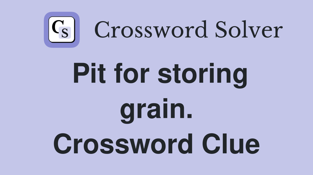 Pit for storing grain. Crossword Clue
