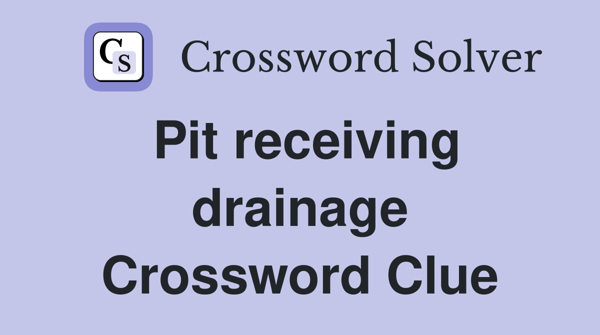 Pit receiving drainage Crossword Clue