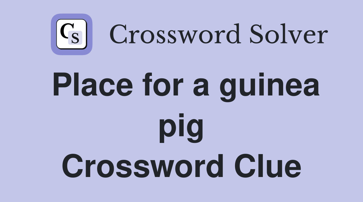 Place for a guinea pig Crossword Clue