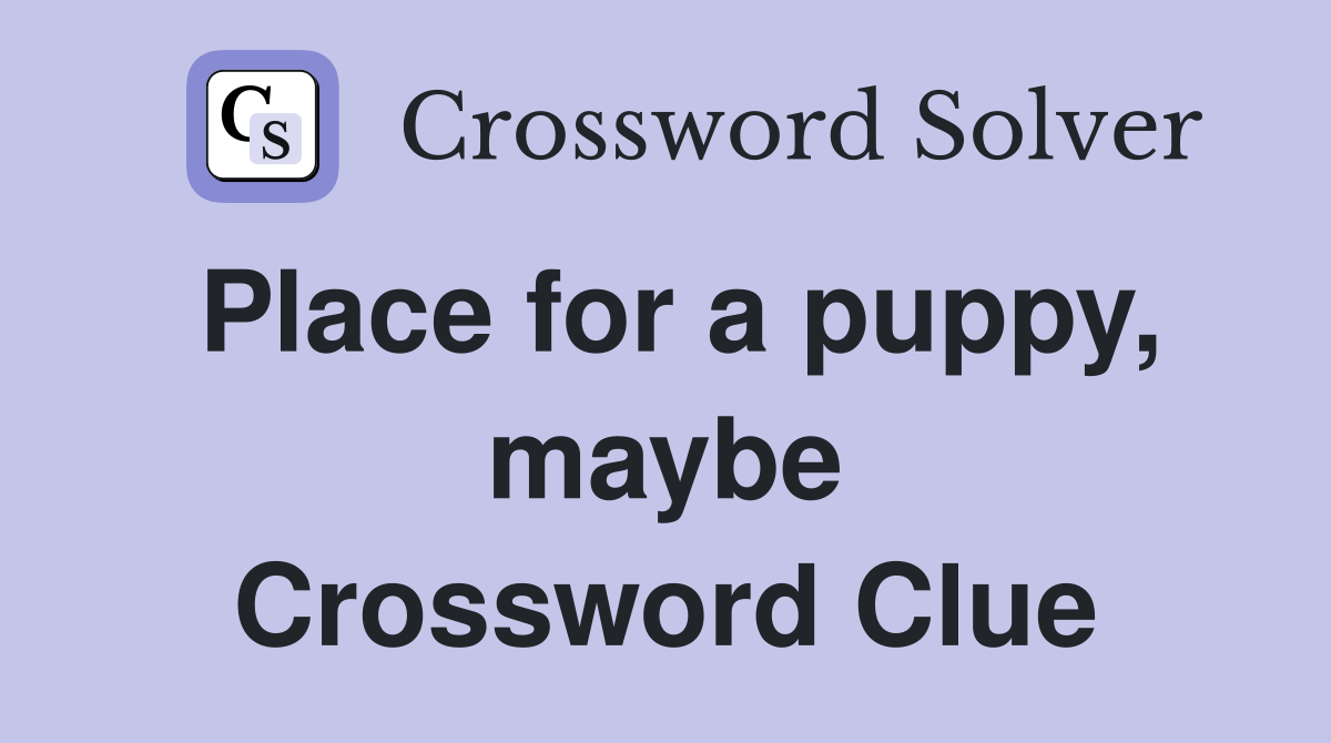 Place for a puppy, maybe Crossword Clue