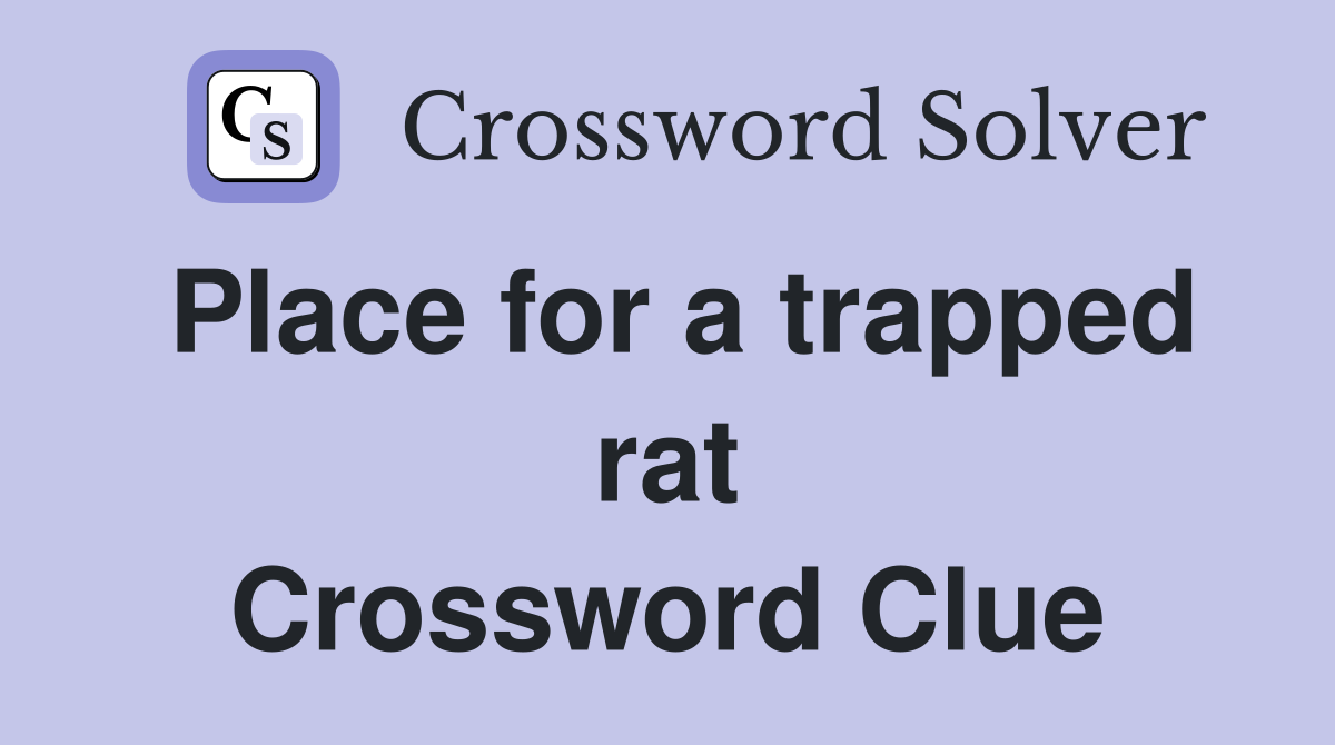 Place for a trapped rat Crossword Clue