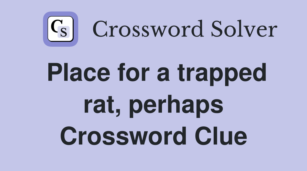 Place for a trapped rat, perhaps Crossword Clue