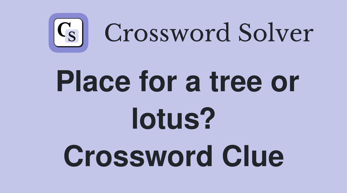 Place for a tree or lotus? Crossword Clue