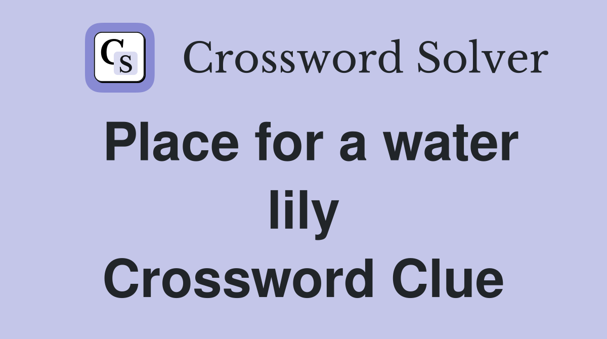 Place for a water lily Crossword Clue