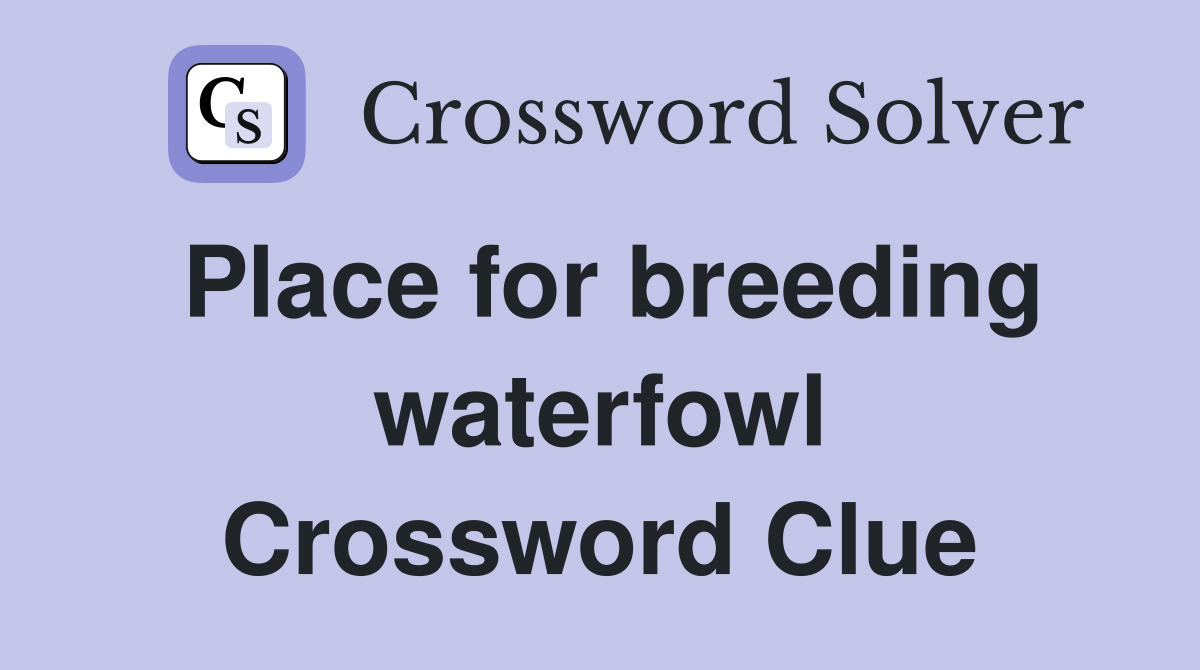 Place for breeding waterfowl Crossword Clue