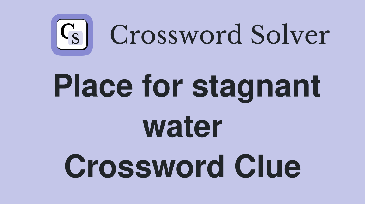 Place for stagnant water Crossword Clue