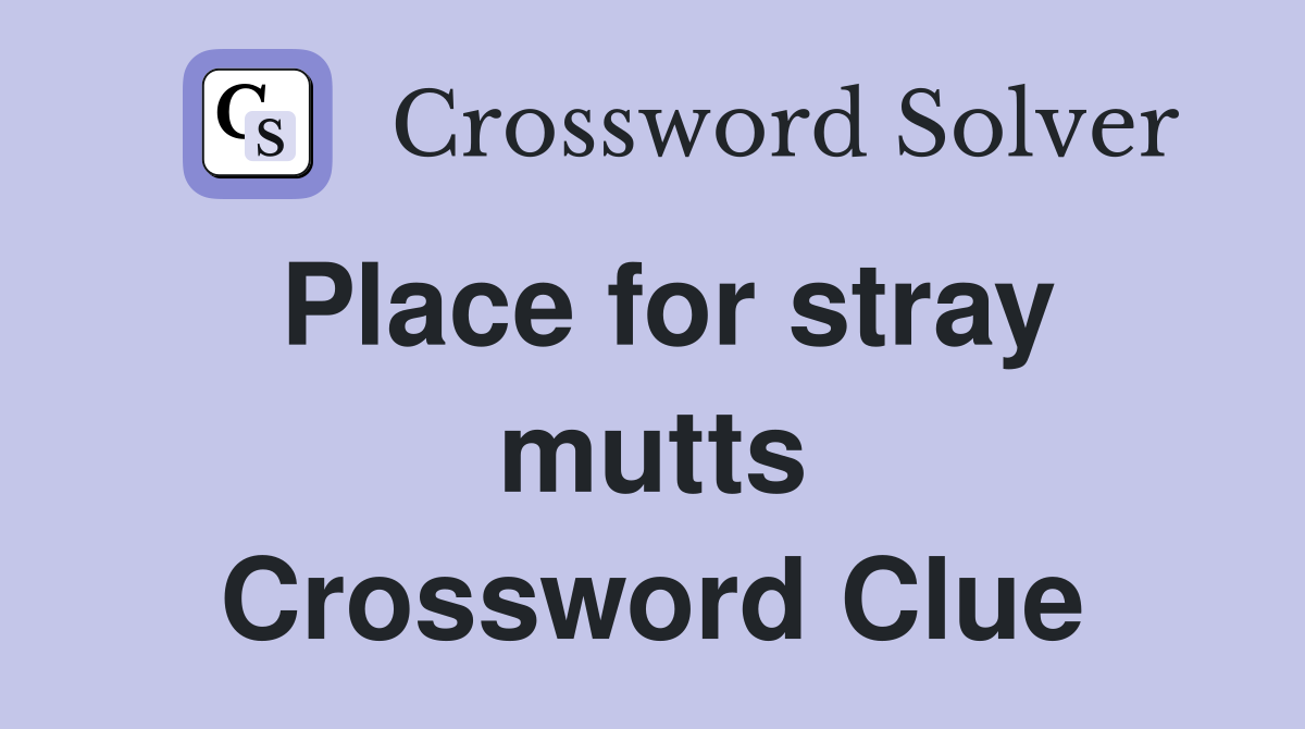 Place for stray mutts Crossword Clue