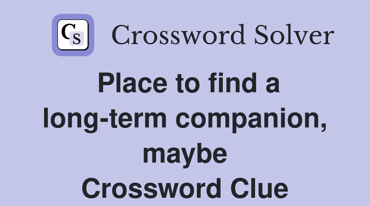 Place to find a long-term companion, maybe Crossword Clue