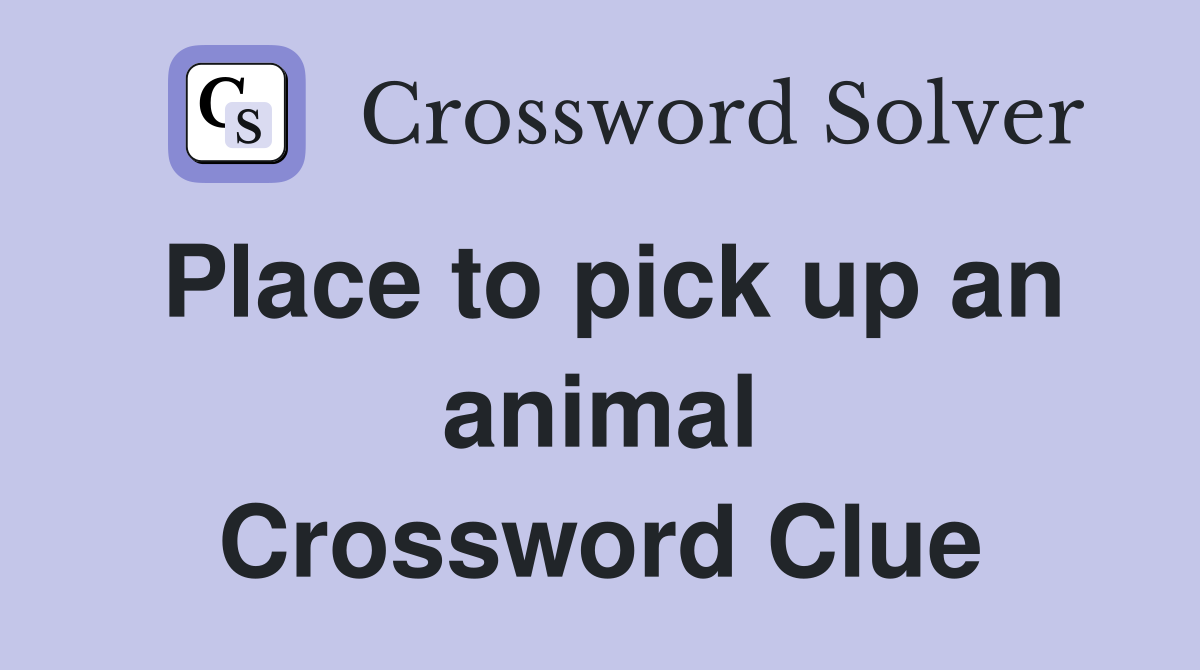 Place to pick up an animal Crossword Clue
