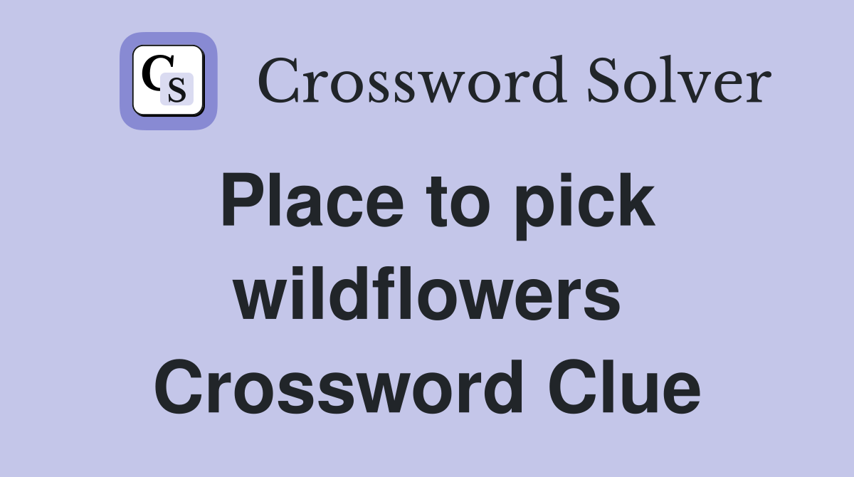 Place to pick wildflowers Crossword Clue