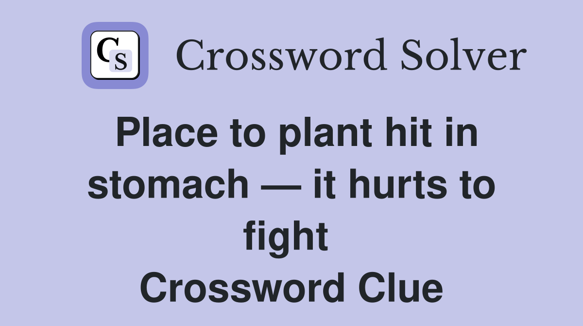Place to plant hit in stomach — it hurts to fight  Crossword Clue