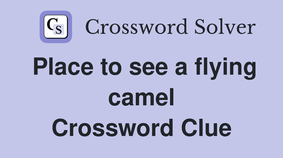 Place to see a flying camel Crossword Clue