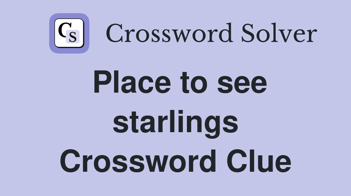 Place to see starlings Crossword Clue
