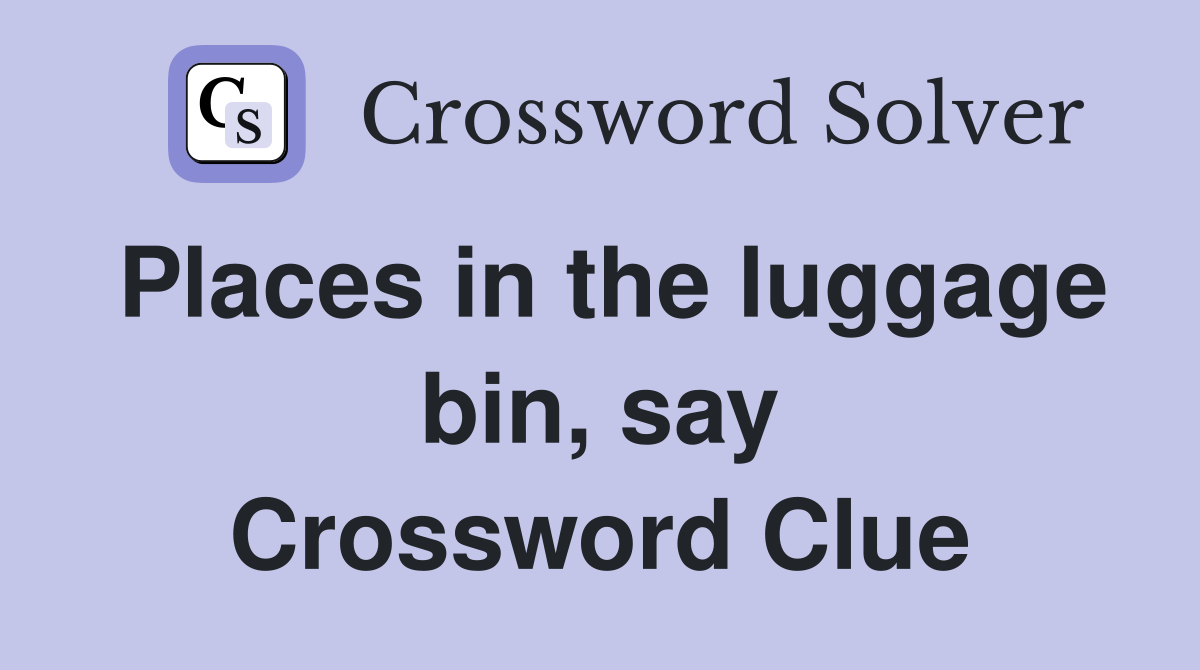 Places in the luggage bin, say Crossword Clue