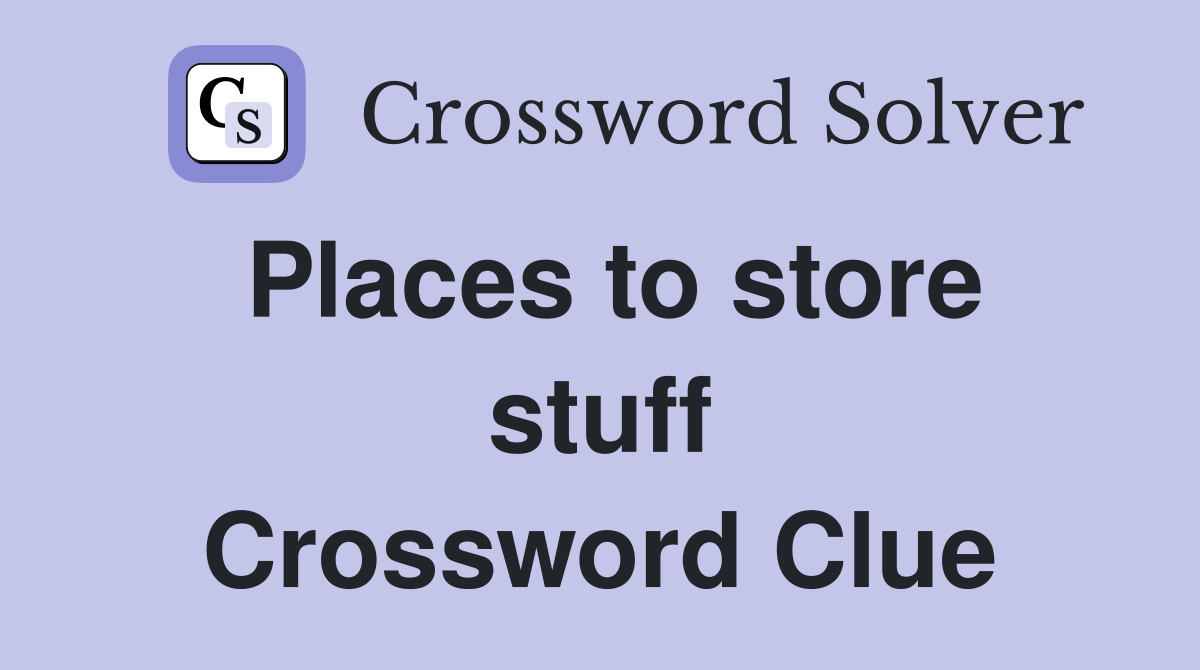 Places to store stuff Crossword Clue