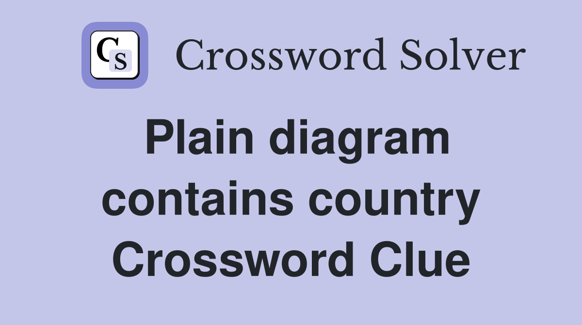 Plain diagram contains country Crossword Clue