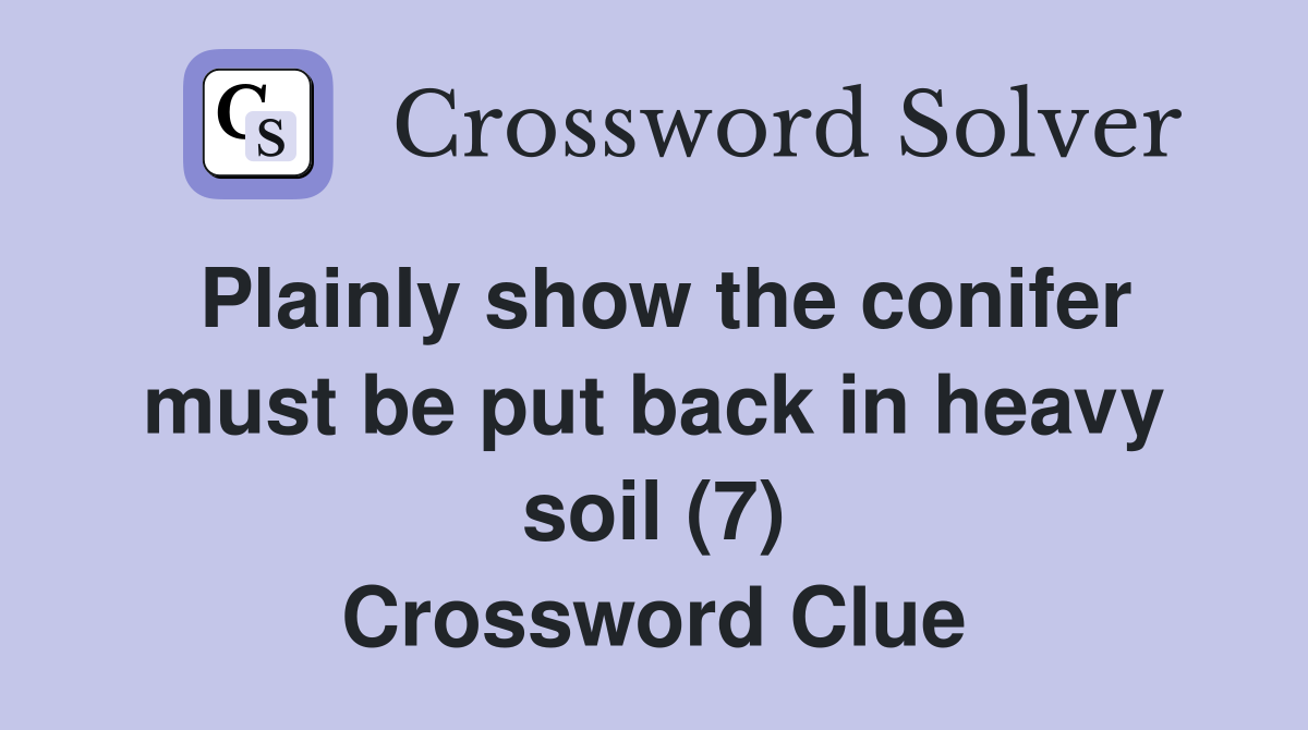 Plainly show the conifer must be put back in heavy soil (7) Crossword Clue
