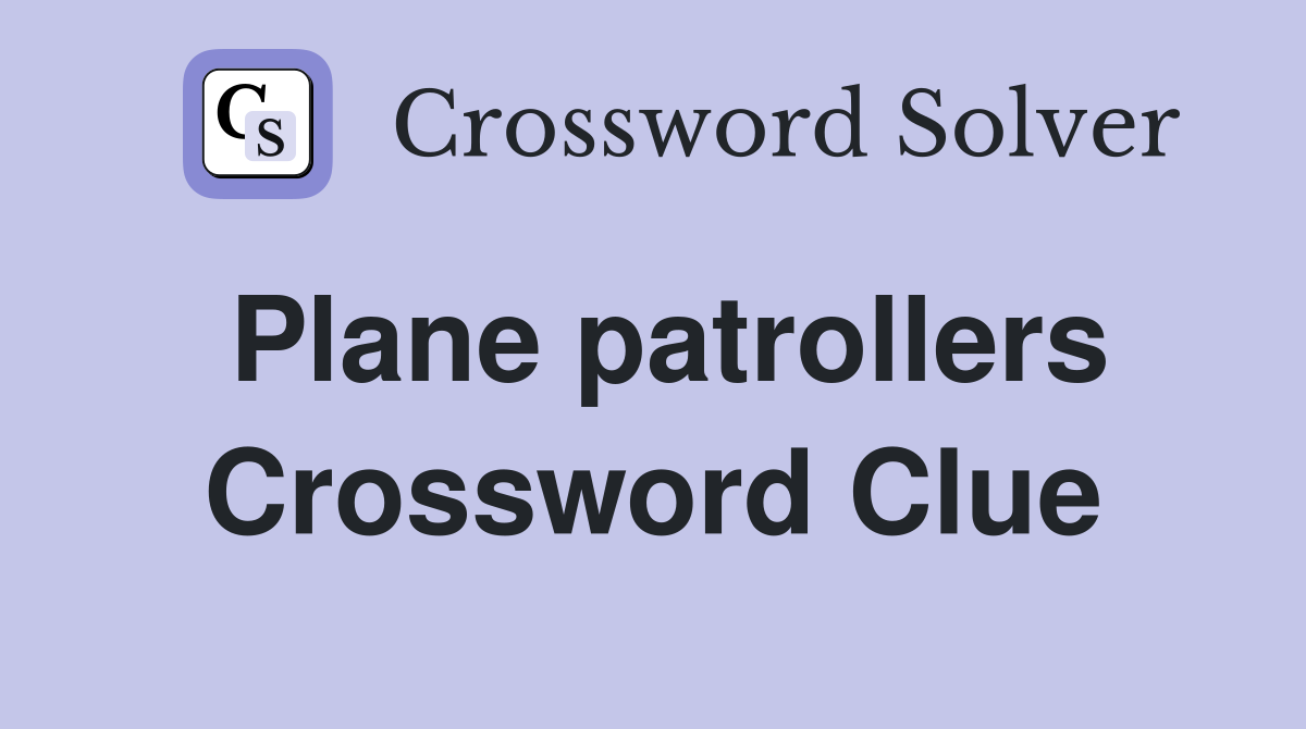 Plane patrollers Crossword Clue