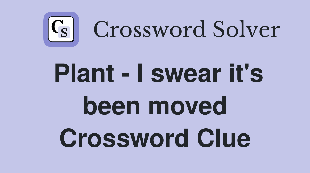 Plant - I swear it's been moved Crossword Clue