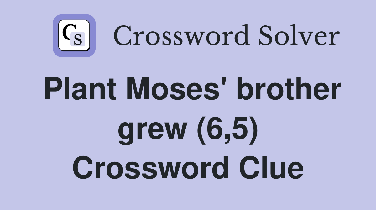 Plant Moses' brother grew (6,5) Crossword Clue