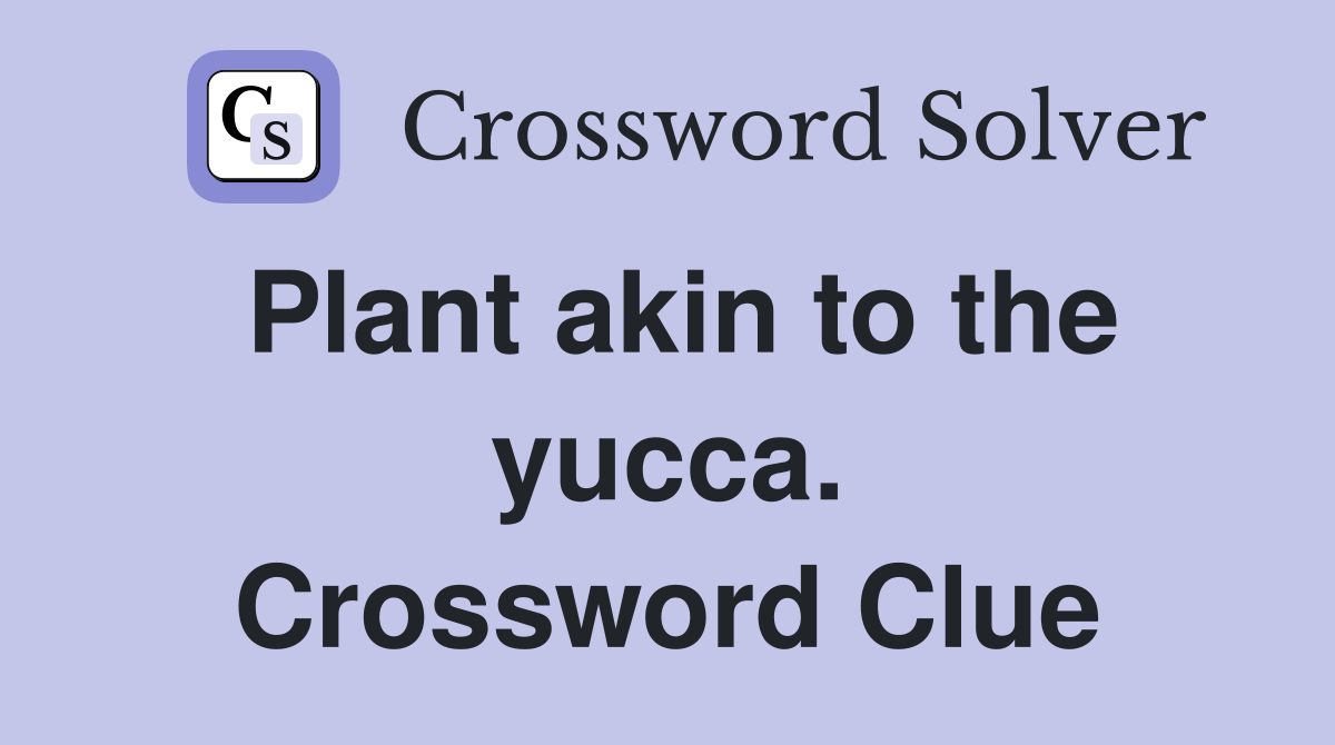 Plant akin to the yucca. Crossword Clue