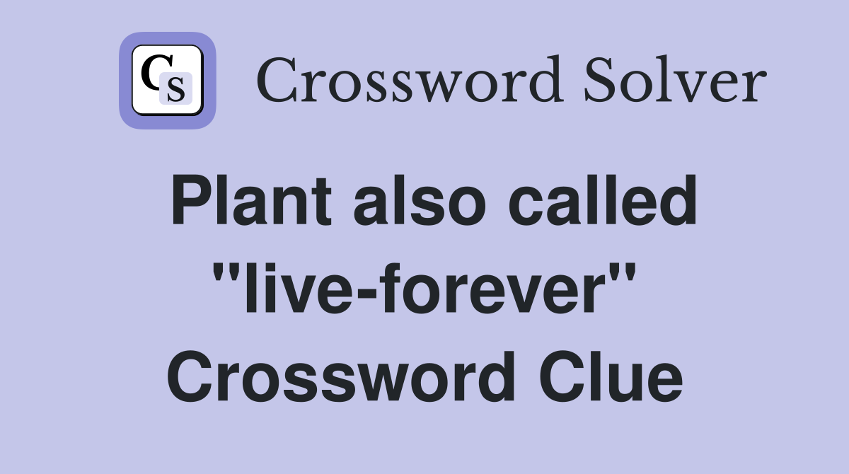 Plant also called "live-forever" Crossword Clue