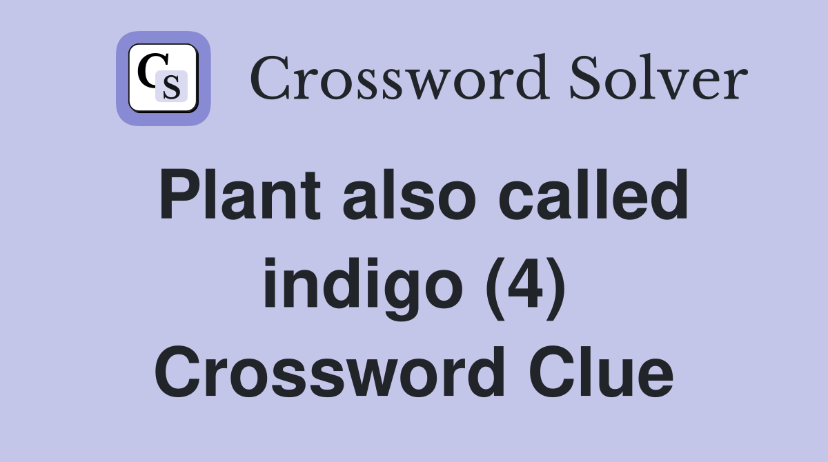Plant also called indigo (4) Crossword Clue