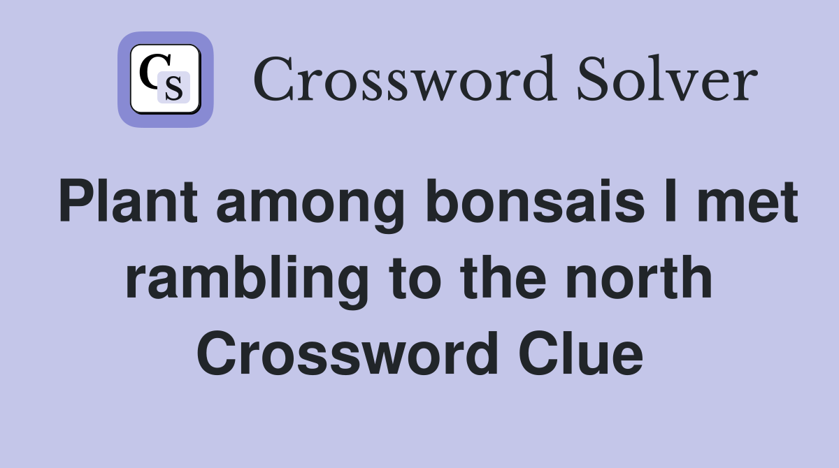 Plant among bonsais I met rambling to the north Crossword Clue