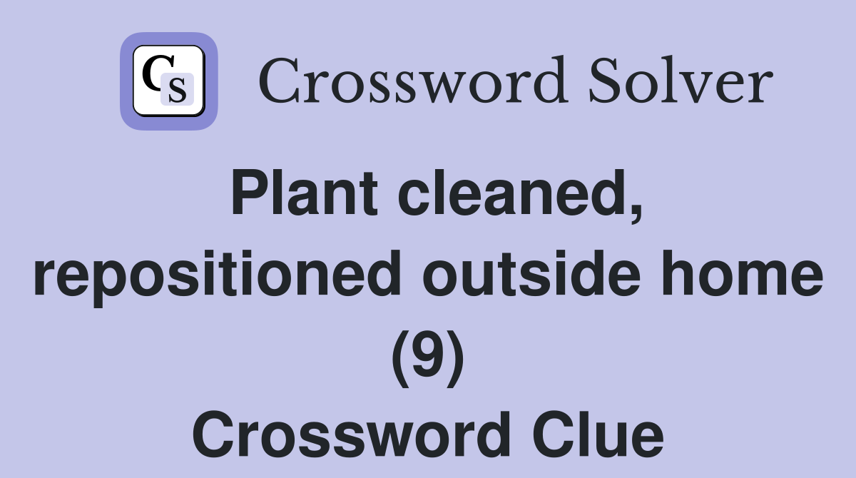 Plant cleaned, repositioned outside home (9) Crossword Clue