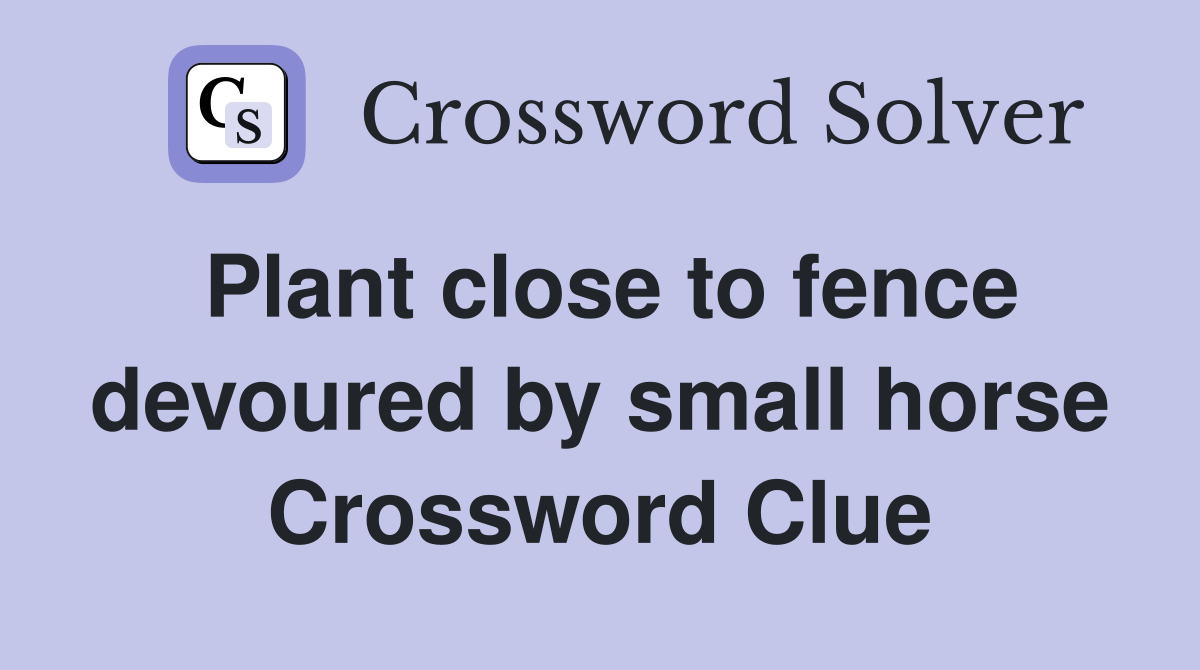 Plant close to fence devoured by small horse Crossword Clue
