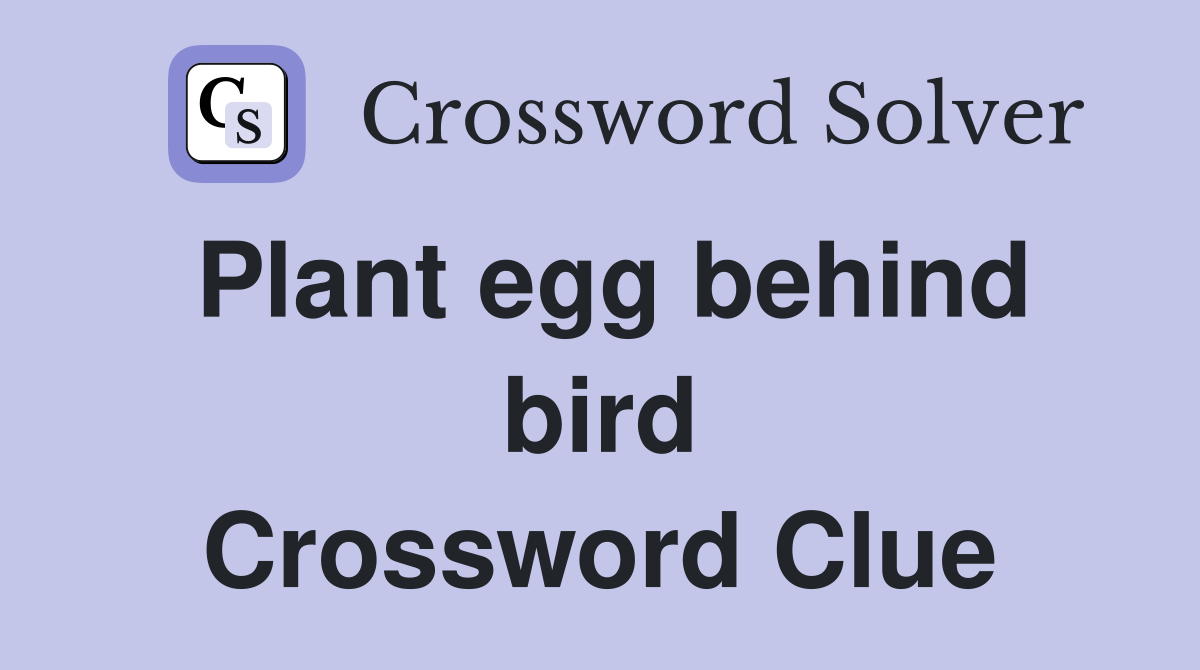 Plant egg behind bird Crossword Clue