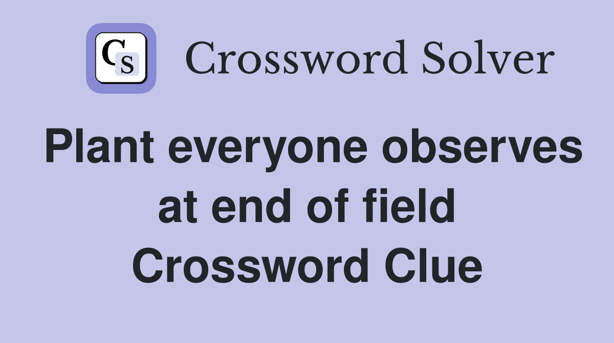 Plant everyone observes at end of field Crossword Clue
