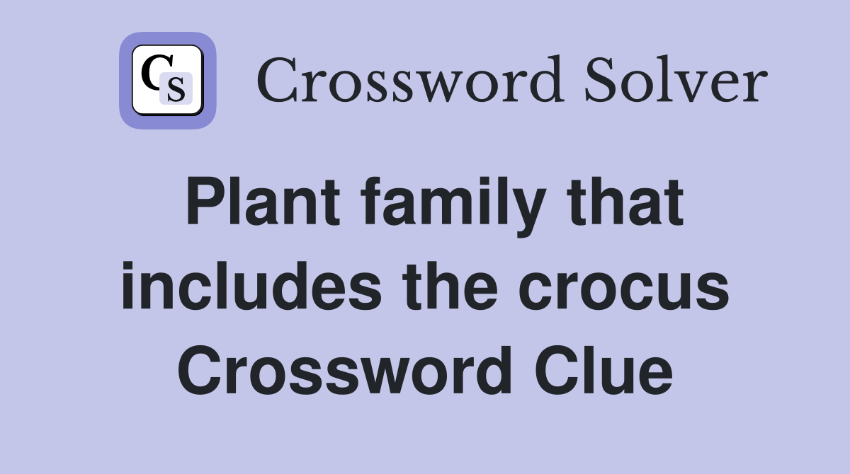Plant family that includes the crocus Crossword Clue