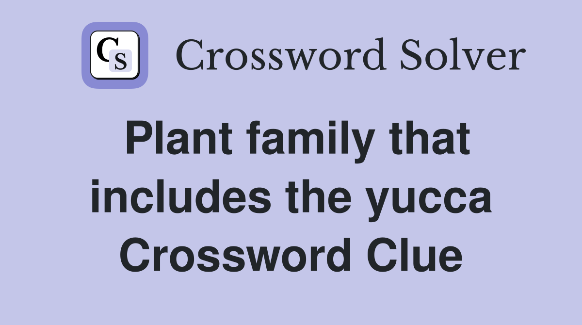 Plant family that includes the yucca Crossword Clue