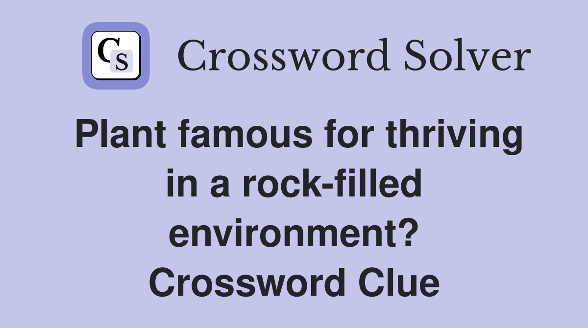 Plant famous for thriving in a rock-filled environment? Crossword Clue