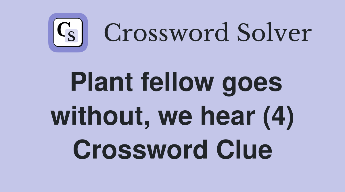 Plant fellow goes without, we hear (4) Crossword Clue