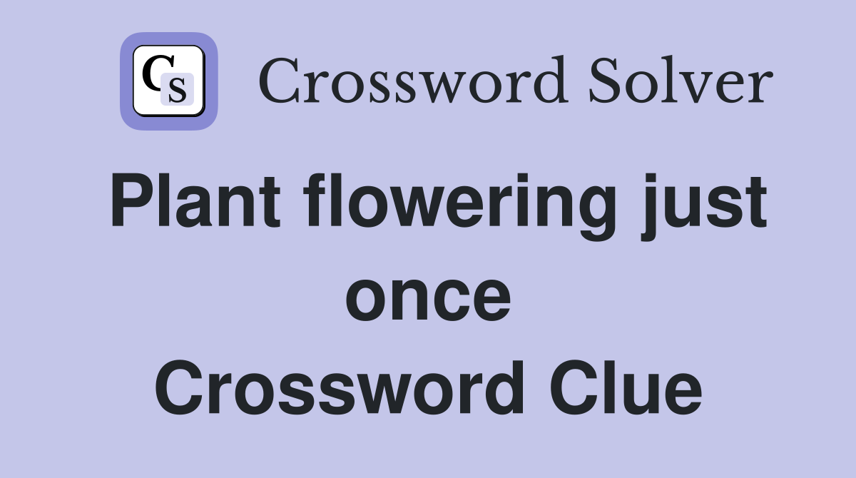 Plant flowering just once Crossword Clue