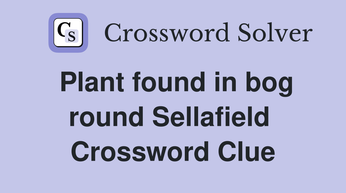 Plant found in bog round Sellafield  Crossword Clue