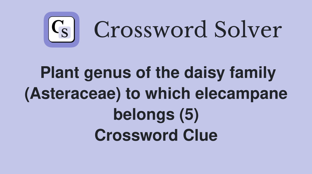 Plant genus of the daisy family (Asteraceae) to which elecampane belongs (5) Crossword Clue