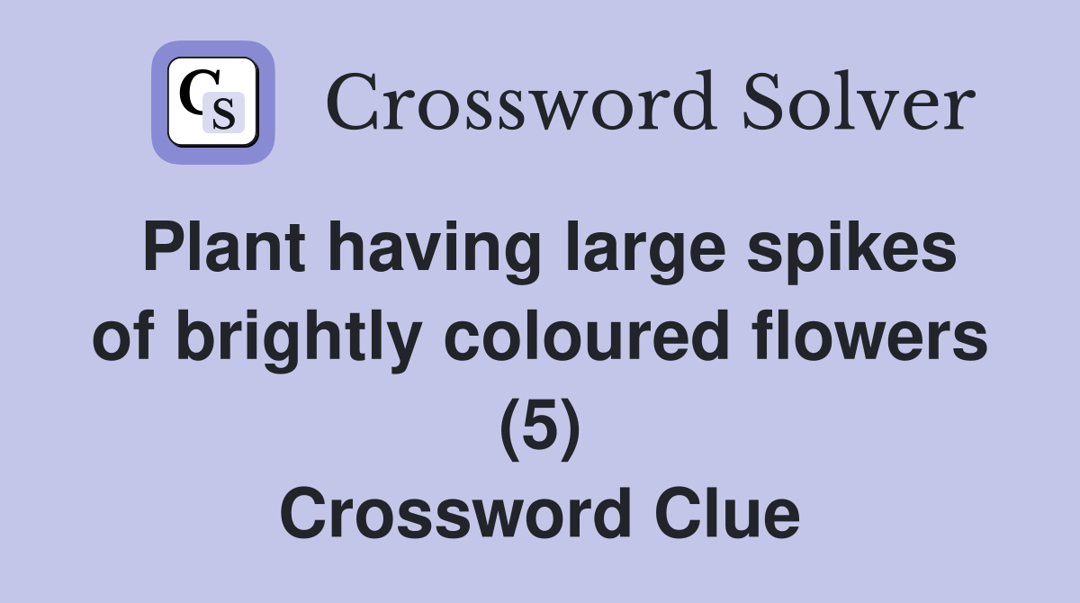 Plant having large spikes of brightly coloured flowers (5) Crossword Clue