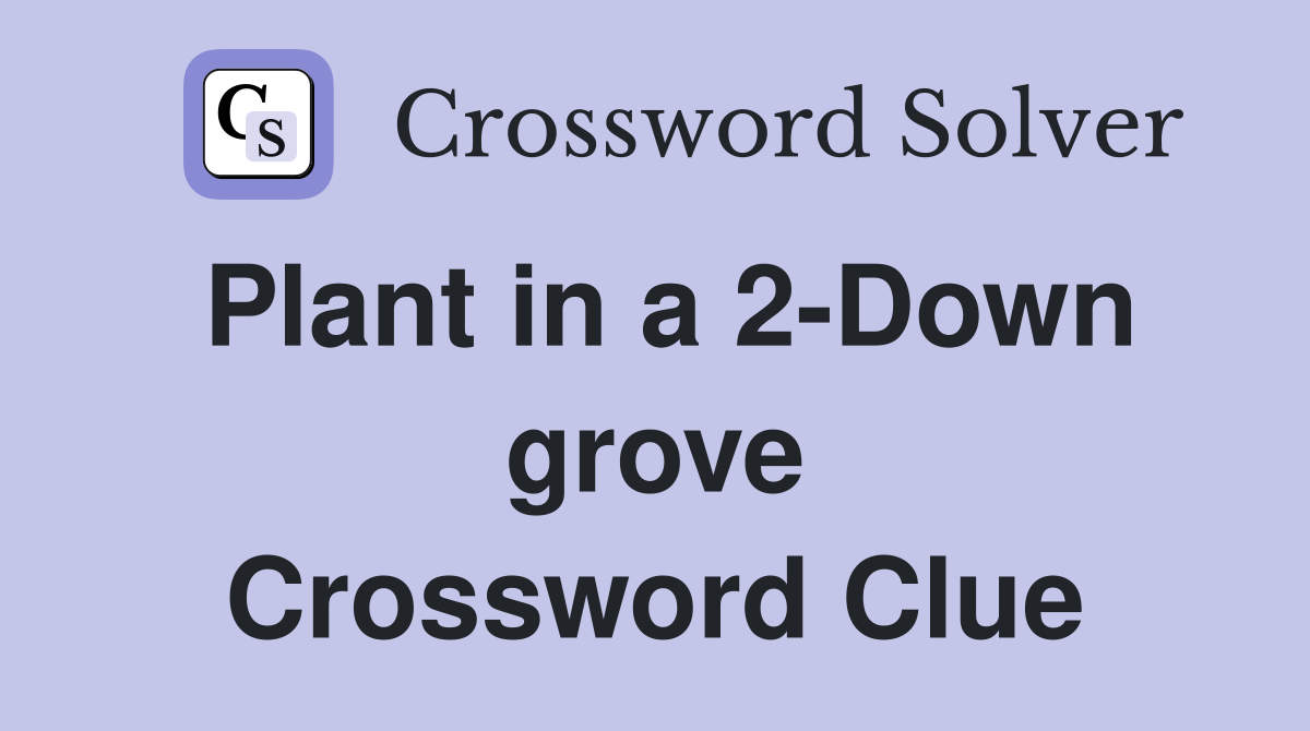 Plant in a 2-Down grove Crossword Clue
