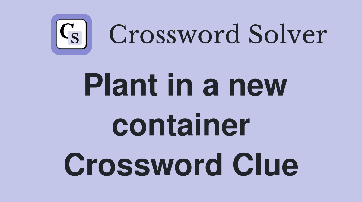 Plant in a new container Crossword Clue