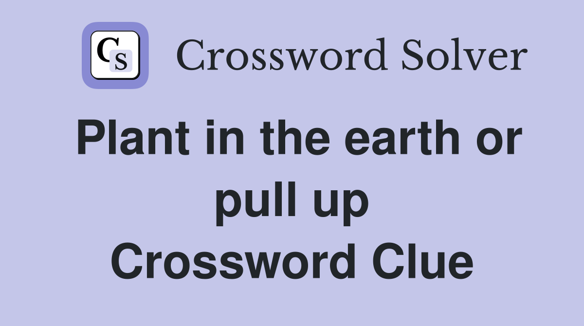 Plant in the earth or pull up Crossword Clue