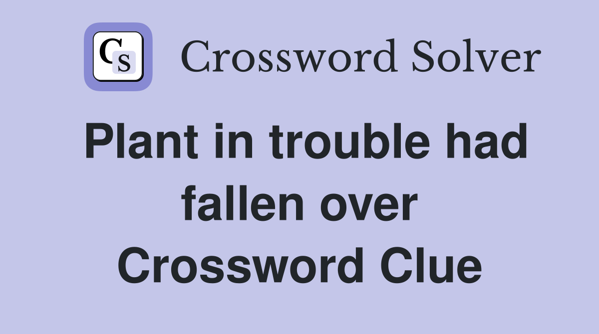 Plant in trouble had fallen over Crossword Clue