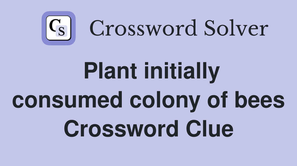 Plant initially consumed colony of bees Crossword Clue